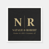 Bruiloft Monogram Bruid en bruidegom Initialen Ele Servet (Voorkant)