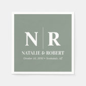 Bruiloft Monogram Bruid en bruidegom Initialen Ele Servet (Voorkant)