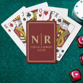 Bruiloft Monogram Bruid en bruidegom Initialen Pokerkaarten