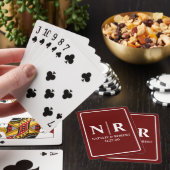 Bruiloft Monogram Bruid en bruidegom Initialen Pokerkaarten (Insitu)