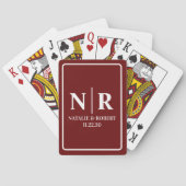 Bruiloft Monogram Bruid en bruidegom Initialen Pokerkaarten (Achterkant)
