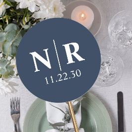 Bruiloft Monogram Bruid en bruidegom Initialen Ronde Sticker