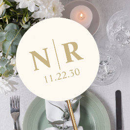 Bruiloft Monogram Bruid en bruidegom Initialen Ronde Sticker