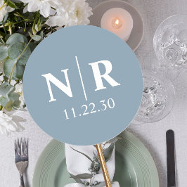 Bruiloft Monogram Bruid en bruidegom Initialen Ronde Sticker