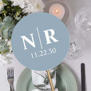 Bruiloft Monogram Bruid en bruidegom Initialen Ronde Sticker