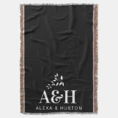 Bruiloft Monogram bruid en bruidegom minimalistisc Deken (Voorkant Verticaal)