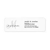 Bruiloft Monogram Bruiloft Dank u adreslabel Etiket (Voorkant)