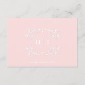Bruiloft Monogram Crest roze blush dank u kaart (Voorkant)
