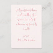 Bruiloft Monogram Crest roze blush dank u kaart (Achterkant)