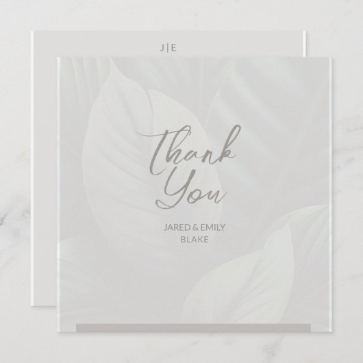 Bruiloft Monogram Dank u kaart (Voorkant / Achterkant)