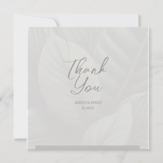Bruiloft Monogram Dank u kaart (Voorkant)