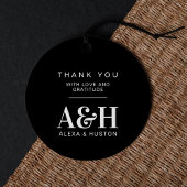 Bruiloft Monogram Eenvoudig Elegant Minimalistisch Bedankjes Labels