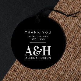 Bruiloft Monogram Eenvoudig Elegant Minimalistisch Bedankjes Labels