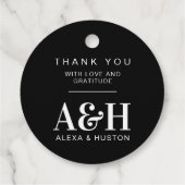 Bruiloft Monogram Eenvoudig Elegant Minimalistisch Bedankjes Labels (Achterkant)