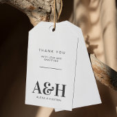 Bruiloft Monogram Eenvoudig Elegant Minimalistisch Cadeaulabel