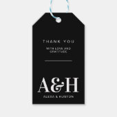 Bruiloft Monogram Eenvoudig Elegant Minimalistisch Cadeaulabel (Voorkant)