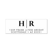 Bruiloft Monogram Eenvoudig Gepersonaliseerd retou Zelfinktende Stempel (Design)