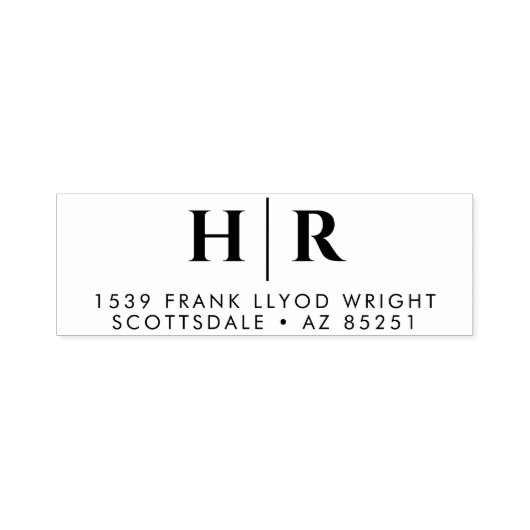 Bruiloft Monogram Eenvoudig Gepersonaliseerd retou Zelfinktende Stempel (Design)