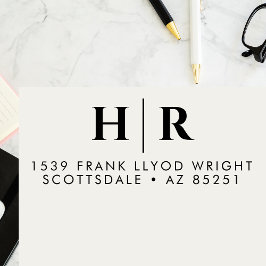 Bruiloft Monogram Eenvoudig Gepersonaliseerd retou Zelfinktende Stempel