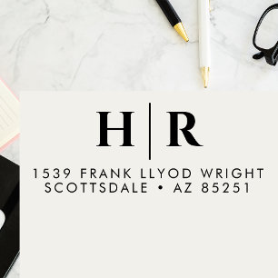 Bruiloft Monogram Eenvoudig Gepersonaliseerd retou Zelfinktende Stempel