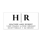 Bruiloft Monogram Eenvoudig Gepersonaliseerd retou Zelfinktende Stempel (Design)