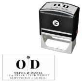 Bruiloft Monogram Elegant Custom Return Adres Zelfinktende Stempel (In situ)
