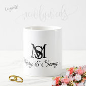 Bruiloft Monogram Elegant Eenvoudige chic Koffiemok