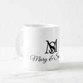 Bruiloft Monogram Elegant Eenvoudige chic Koffiemok (Voorkant links)