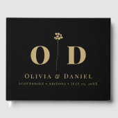 Bruiloft Monogram Elegant Modern Minimal Custom Gastenboek (Voorkant)