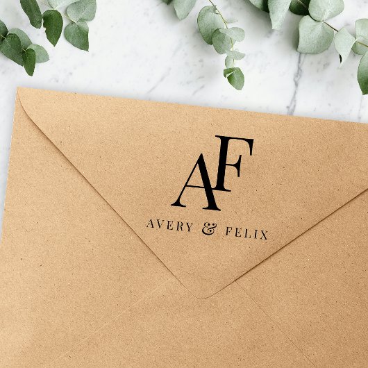 Bruiloft Monogram Elegante bruiloft gunst Zelfinktende Stempel