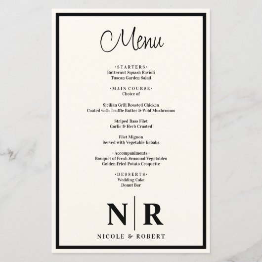 Bruiloft Monogram Gepersonaliseerd repetitie Diner (Voorkant)