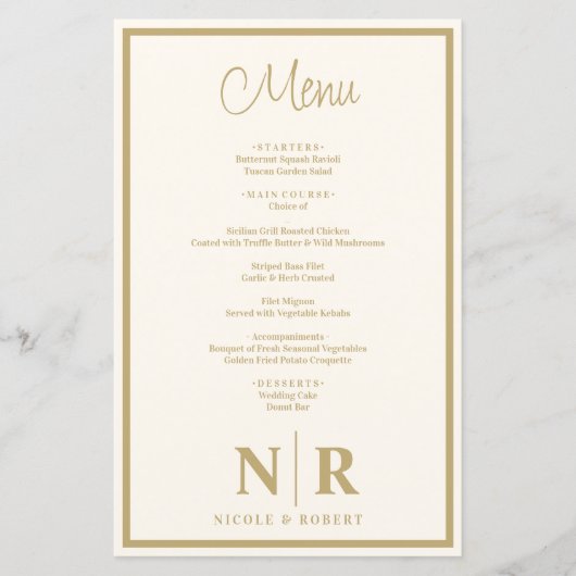 Bruiloft Monogram Gepersonaliseerd repetitie Diner (Voorkant)