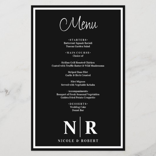 Bruiloft Monogram Gepersonaliseerd repetitie Diner (Voorkant)