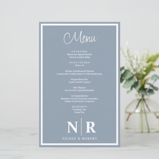 Bruiloft Monogram Gepersonaliseerd repetitie Diner (Staand voorkant)