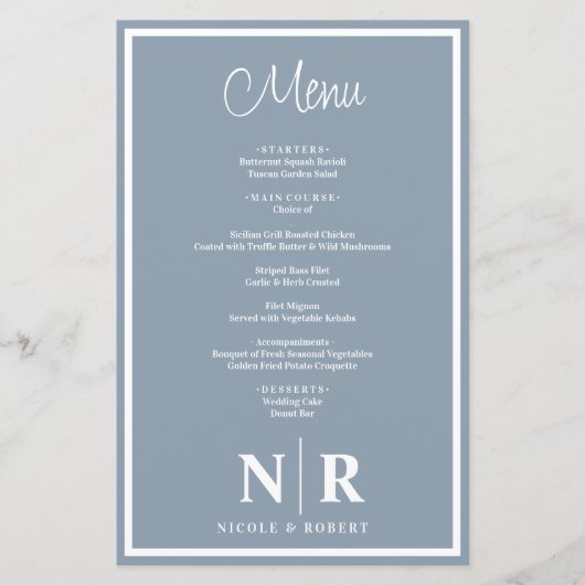 Bruiloft Monogram Gepersonaliseerd repetitie Diner (Voorkant)