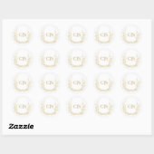 Bruiloft monogram gouden envelop ronde sticker (Vel)