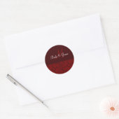 Bruiloft monogram in donkerrood ronde sticker (Envelop)