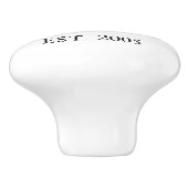 Bruiloft monogram initiaal datum zwart wit modern keramische knop (Zijkant)