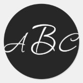 Bruiloft Monogram Initialen Sticker (Voorkant)