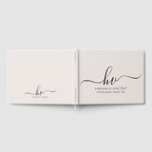 Bruiloft Monogram Kalligrafie Script Minimale Chic Gastenboek (Volledig)