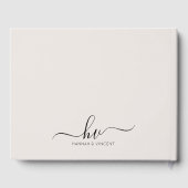 Bruiloft Monogram Kalligrafie Script Minimale Chic Gastenboek (Achterkant)