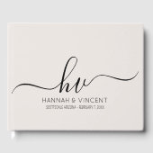 Bruiloft Monogram Kalligrafie Script Minimale Chic Gastenboek (Voorkant)