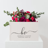 Bruiloft Monogram Kalligrafie Script Minimale Chic Gastenboek