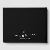 Bruiloft Monogram Kalligrafie Script Minimale Chic Gastenboek (Achterkant)