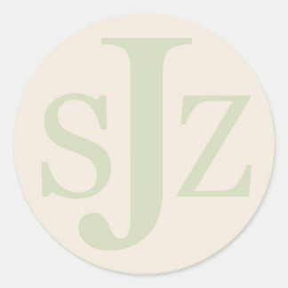 Bruiloft Monogram Logo Ronde Sticker