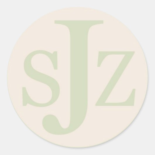 Bruiloft Monogram Logo Ronde Sticker (Voorkant)