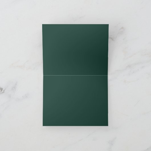 Bruiloft Monogram Minimalist Emerald Groen Goud Bedankkaart (Binnen)