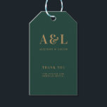 Bruiloft Monogram Minimalist Emerald Groen Goud Cadeaulabel<br><div class="desc">Een minimalistisch collectie van het huwelijksmonogram van producten met klassieke,  traditionele typografie in goud. Het perfecte aangepaste ontwerp voor uw speciale dag!</div>