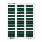 Bruiloft Monogram Minimalist Emerald Groen Goud Etiket (Full Sheet)
