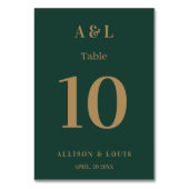 Bruiloft Monogram Minimalist Emerald Groen Goud Kaart (Voorkant)